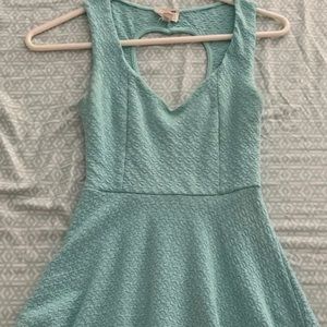 Blue summer dress cute heart design cut out on back